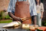 Leder Grillschürze