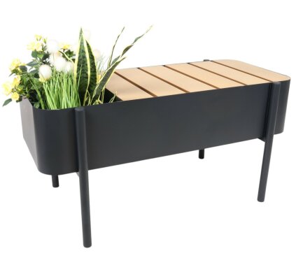 PlanterBench - Outdoor Bench in Oak Finish