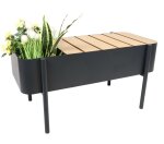 PlanterBench - Outdoor Bench in Oak Finish